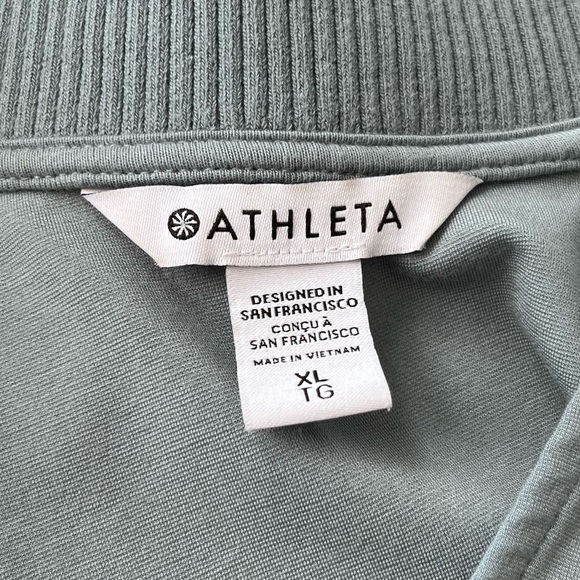 Athleta Eastbound Sweatshirt Sage Green Size XLarge Pullover V Neck Comfort Cozy - Picture 3 of 7